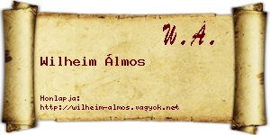 Wilheim Álmos névjegykártya